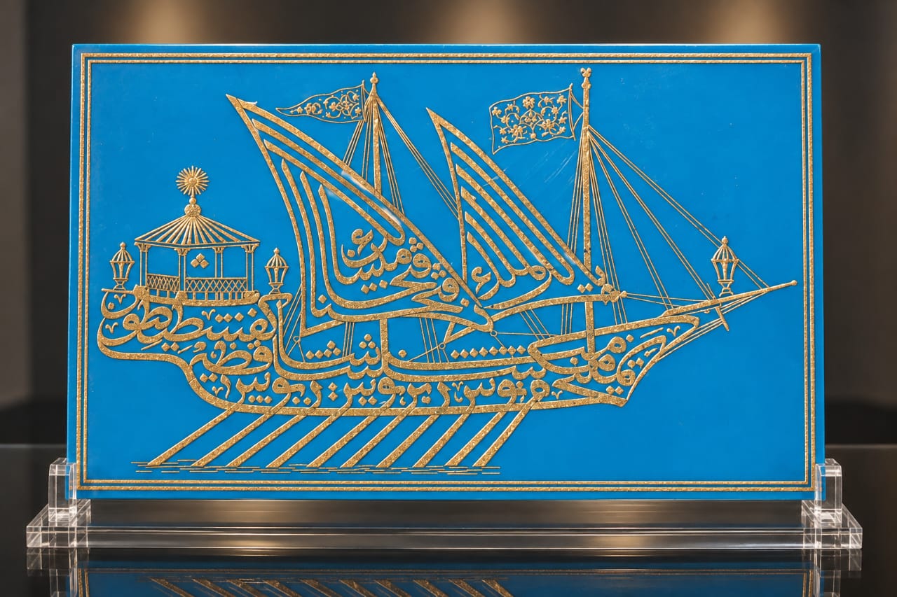 Rare ottoman islamic Torquoise plaque with quran verses